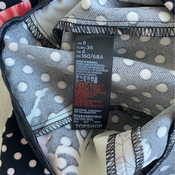 Topshop kick flare patterned high waist retro pinup pants size 4 polka dot - Picture 5 of 7